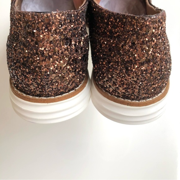 Cole Haan Grande OS Gold Metallic Sparkle Loafer Oxford Sneaker - Picture 6 of 10